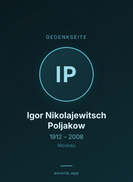 Gedenkportrait von Igor Nikolajewitsch Poljakow