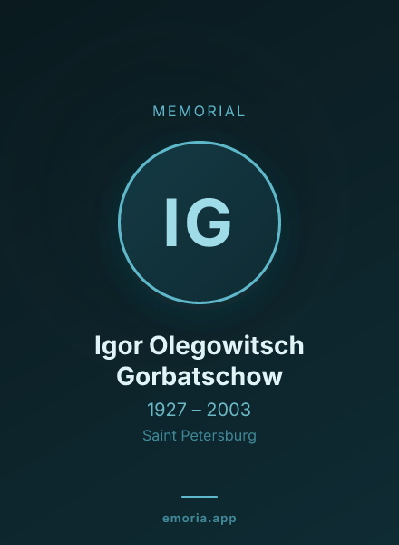 Memorial portrait of Igor Olegowitsch Gorbatschow