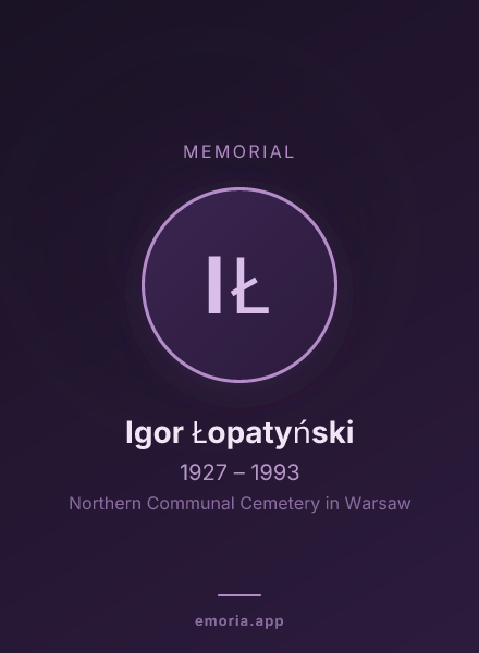 Memorial portrait of Igor Łopatyński