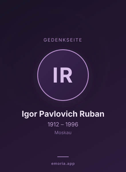 Gedenkportrait von Igor Pavlovich Ruban