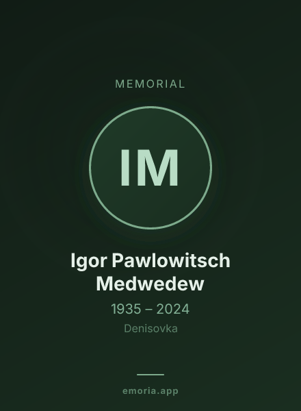 Memorial portrait of Igor Pawlowitsch Medwedew
