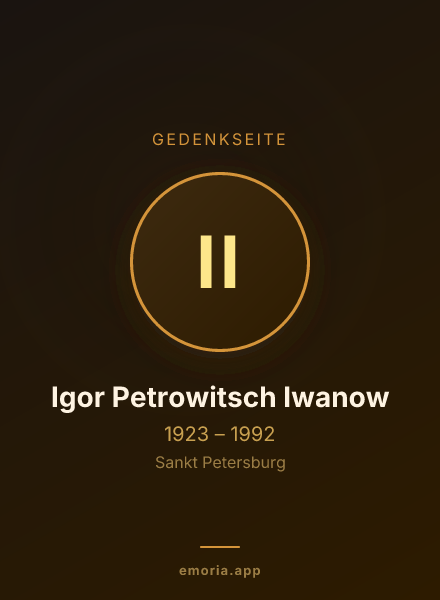 Gedenkportrait von Igor Petrowitsch Iwanow