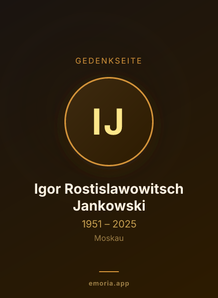 Gedenkportrait von Igor Rostislawowitsch Jankowski
