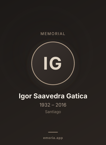 Memorial portrait of Igor Saavedra Gatica