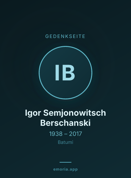 Gedenkportrait von Igor Semjonowitsch Berschanski