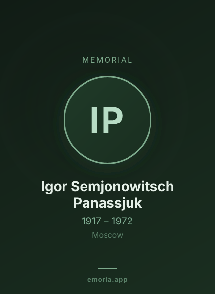 Memorial portrait of Igor Semjonowitsch Panassjuk