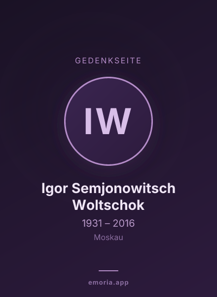 Gedenkportrait von Igor Semjonowitsch Woltschok