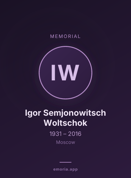 Memorial portrait of Igor Semjonowitsch Woltschok