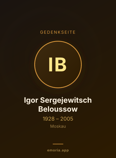 Gedenkportrait von Igor Sergejewitsch Beloussow