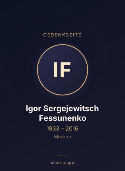 Gedenkportrait von Igor Sergejewitsch Fessunenko