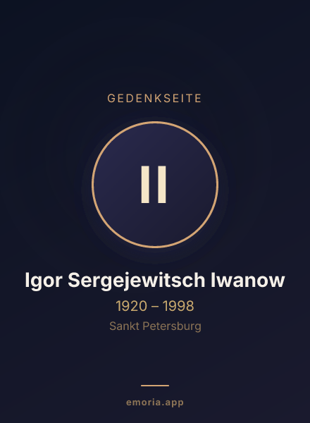 Gedenkportrait von Igor Sergejewitsch Iwanow