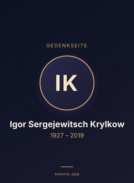 Gedenkportrait von Igor Sergejewitsch Krylkow