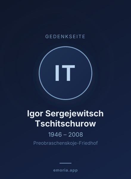 Gedenkportrait von Igor Sergejewitsch Tschitschurow