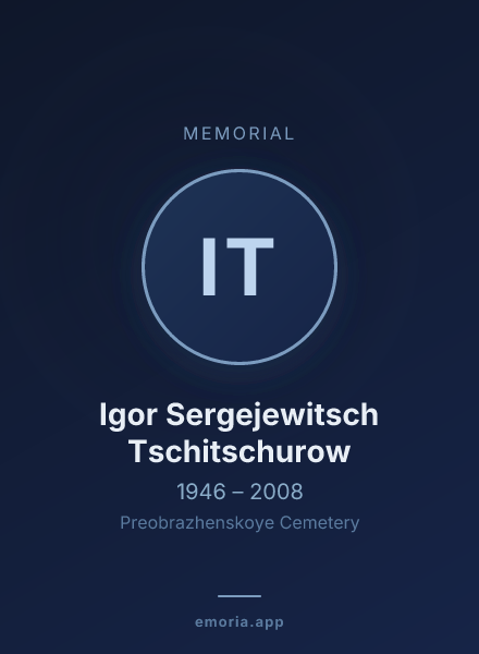 Memorial portrait of Igor Sergejewitsch Tschitschurow
