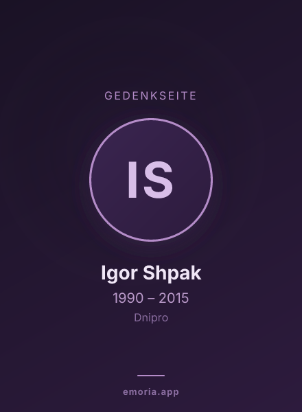 Gedenkportrait von Igor Shpak