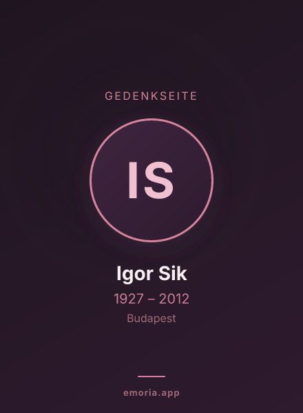 Gedenkportrait von Igor Sik