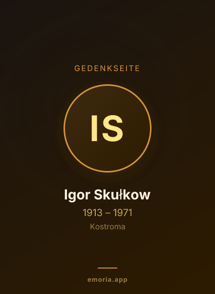 Gedenkportrait von Igor Skułkow