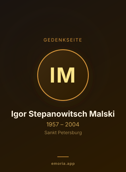Gedenkportrait von Igor Stepanowitsch Malski
