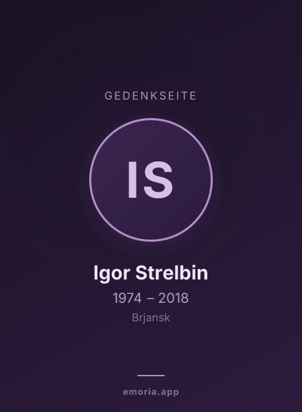 Gedenkportrait von Igor Strelbin