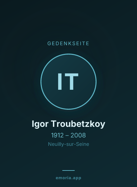 Gedenkportrait von Igor Troubetzkoy