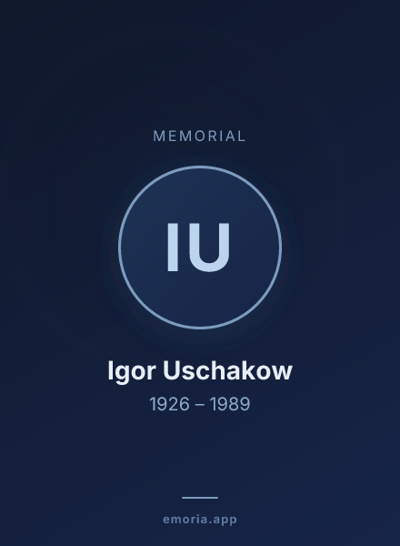 Memorial portrait of Igor Uschakow