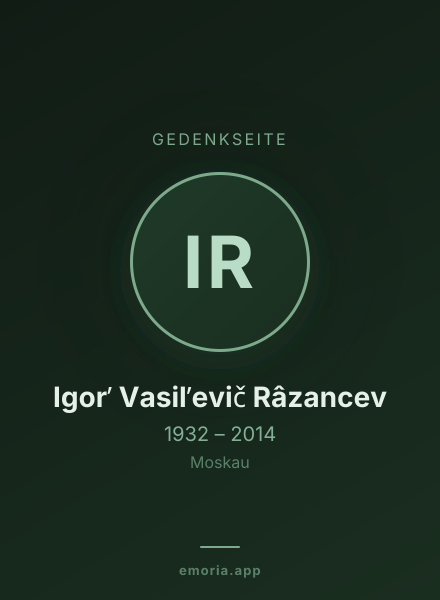 Gedenkportrait von Igorʹ Vasilʹevič Râzancev