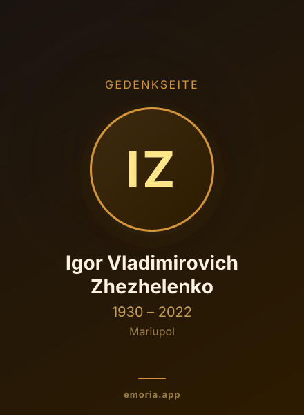 Gedenkportrait von Igor Vladimirovich Zhezhelenko
