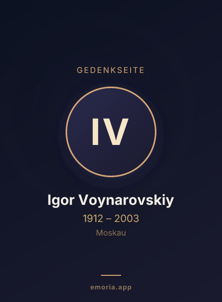 Gedenkportrait von Igor Voynarovskiy