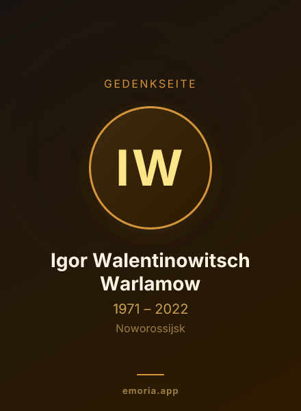 Gedenkportrait von Igor Walentinowitsch Warlamow