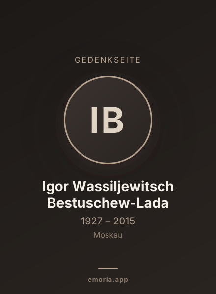 Gedenkportrait von Igor Wassiljewitsch Bestuschew-Lada