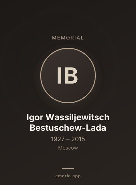 Memorial portrait of Igor Wassiljewitsch Bestuschew-Lada