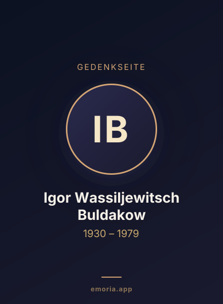 Gedenkportrait von Igor Wassiljewitsch Buldakow