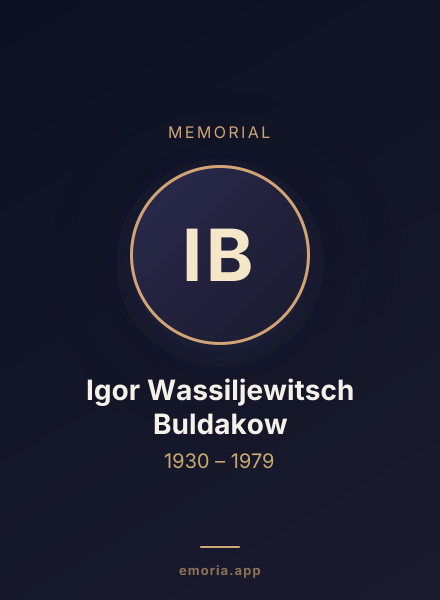 Memorial portrait of Igor Wassiljewitsch Buldakow
