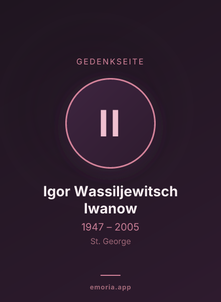 Gedenkportrait von Igor Wassiljewitsch Iwanow
