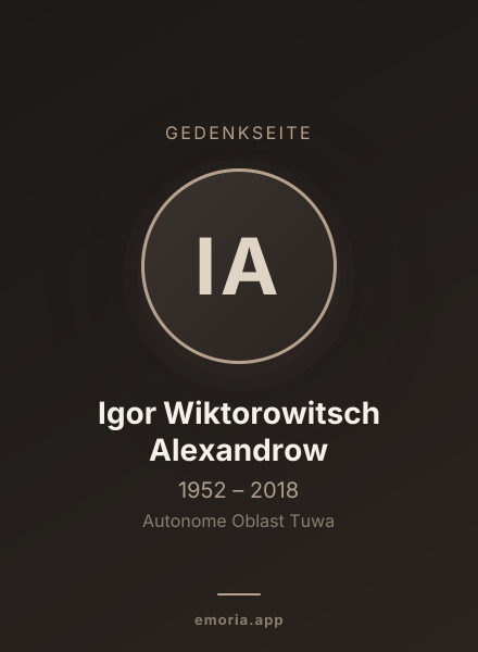 Gedenkportrait von Igor Wiktorowitsch Alexandrow