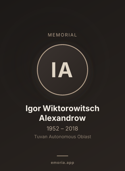 Memorial portrait of Igor Wiktorowitsch Alexandrow