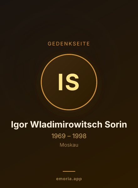 Gedenkportrait von Igor Wladimirowitsch Sorin