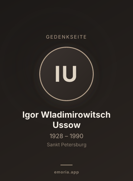 Gedenkportrait von Igor Wladimirowitsch Ussow