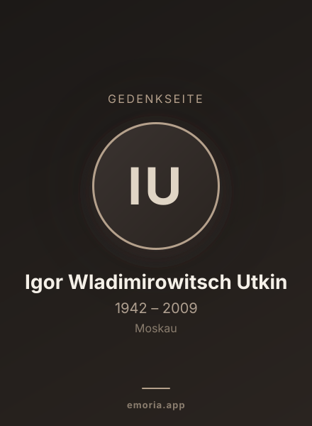 Gedenkportrait von Igor Wladimirowitsch Utkin
