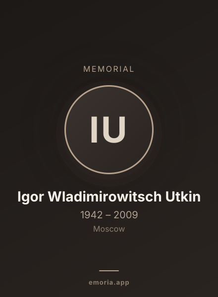 Memorial portrait of Igor Wladimirowitsch Utkin