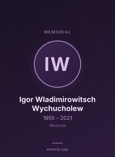 Memorial portrait of Igor Wladimirowitsch Wychucholew