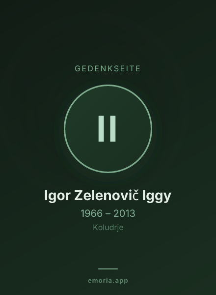 Gedenkportrait von Igor Zelenovič Iggy