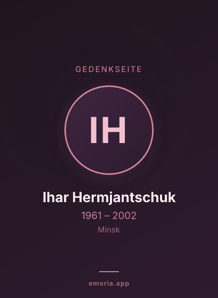 Gedenkportrait von Ihar Hermjantschuk