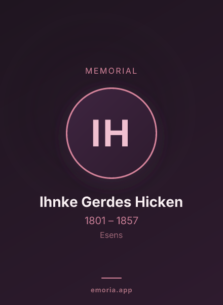 Memorial portrait of Ihnke Gerdes Hicken