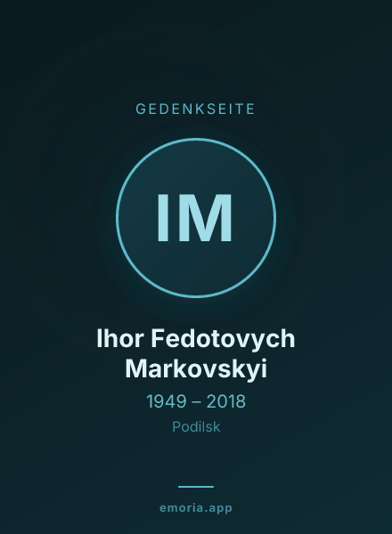 Gedenkportrait von Ihor Fedotovych Markovskyi