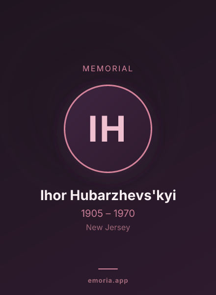 Memorial portrait of Ihor Hubarzhevs'kyi
