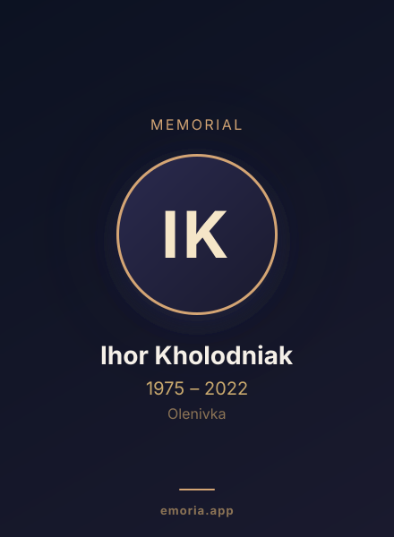 Memorial portrait of Ihor Kholodniak
