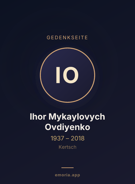 Gedenkportrait von Ihor Mykaylovych Ovdiyenko