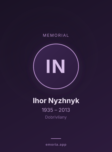 Memorial portrait of Ihor Nyzhnyk