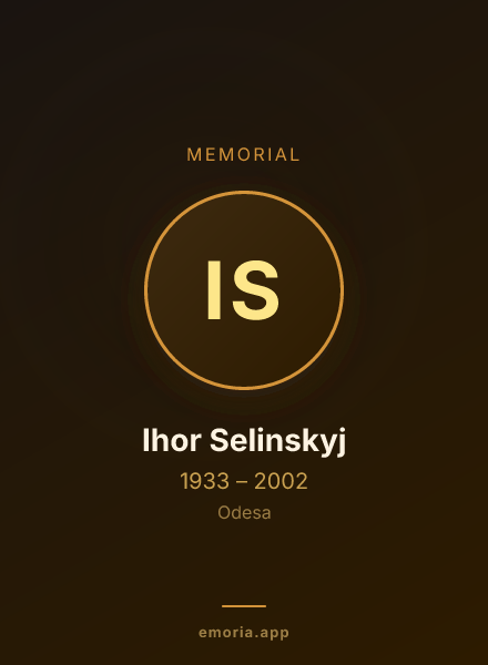 Memorial portrait of Ihor Selinskyj